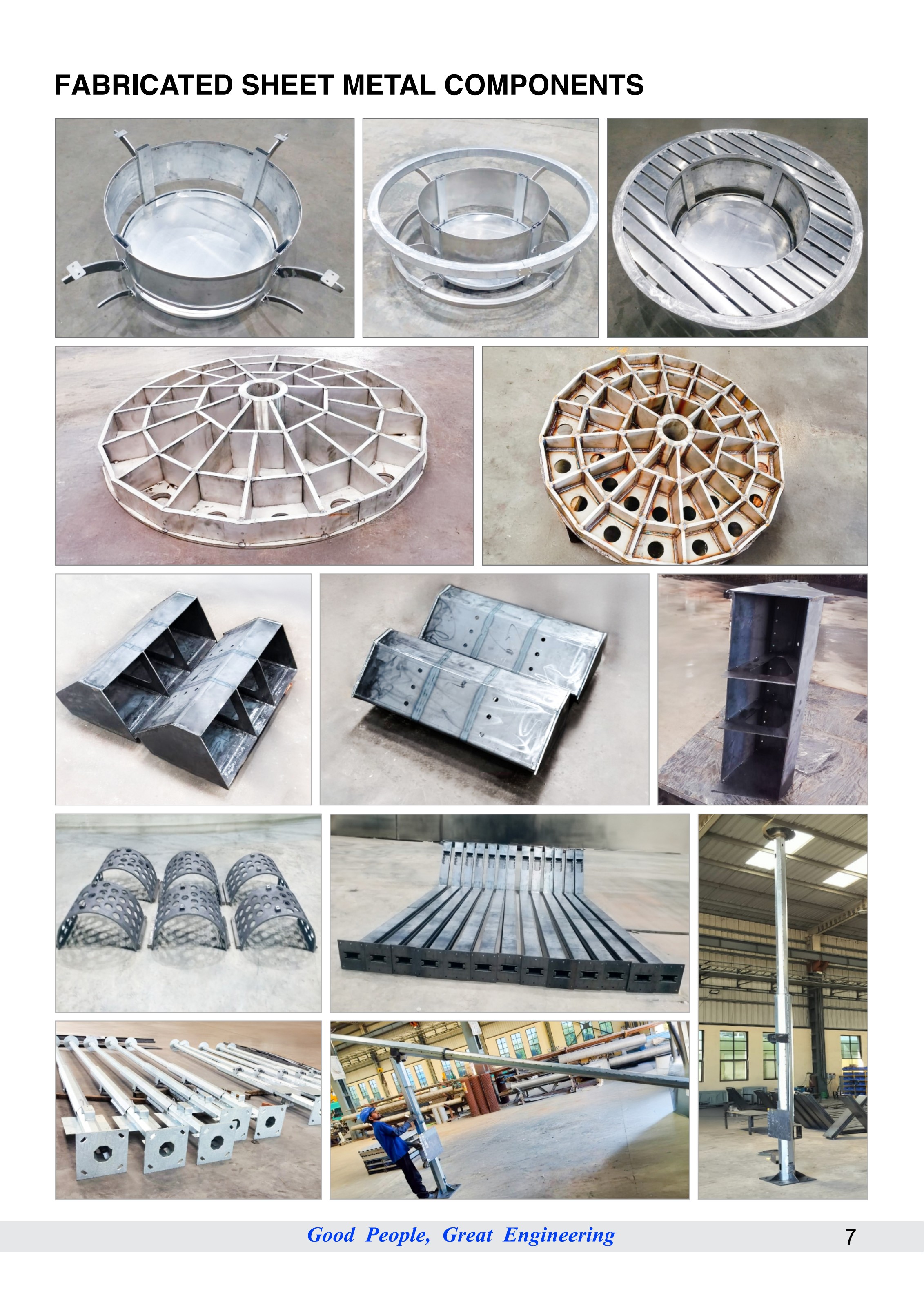 Fabricated Sheet Metal Components — circular assemblies, columns and structural parts