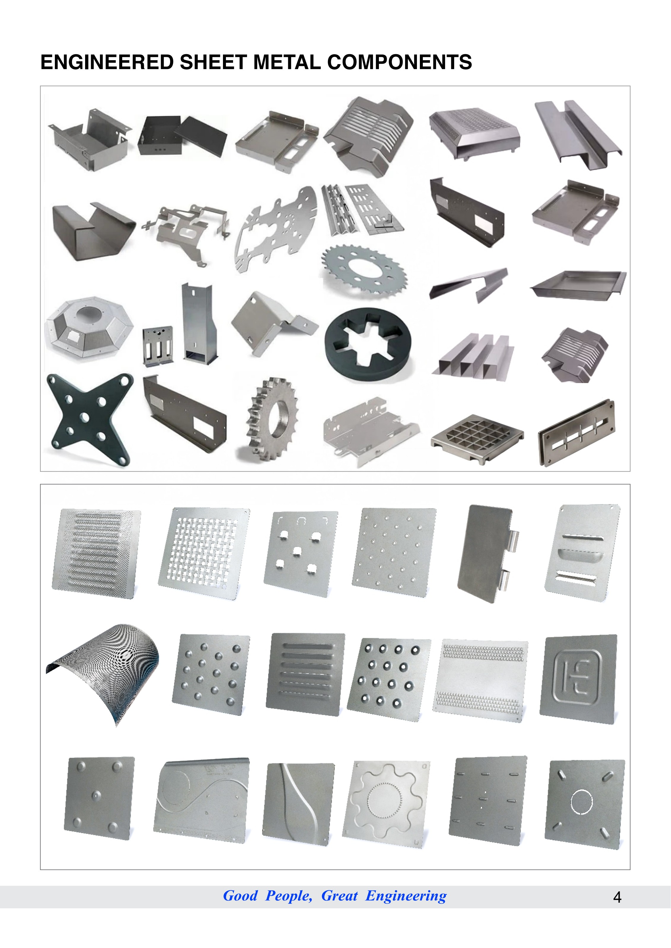 Engineered Sheet Metal Components — brackets, panels, gears and perforated plates